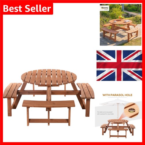 Outsunny wooden garden dining - outsunny,