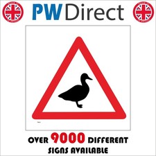 Sign duck crossing wildlife - duck,