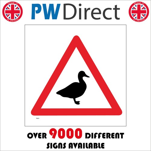 Sign duck crossing wildlife - duck,