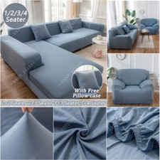 1/2/3/4 Seater L Shape Corner Sofa Covers High Stretch Protector Couch Slipcover