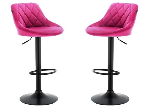 Velvet bar stools - velvet, grey