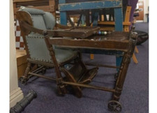 Vintage Edwardian child's stained beech metamorphic high chair - Collection Only