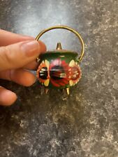 Mini Metal Hand Painted Cauldron Marked Made In England