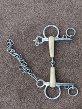 Happy Mouth Type Jointed Pelham Steel With Curb Chain 51/2" Horse Bit