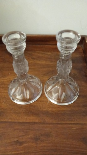 Pair vintage cut glass - a,
