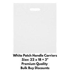 Strong White Patch Handle Plastic Carrier Bags Scorpion 15x18 22x18 Retail