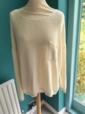 H&M Cream Sloppy Joe Long Sleeve Sweater - Size L