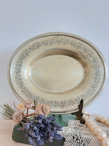 Old silverplate oval - , shaped