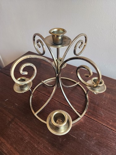 Vintage metal gold round arm - metal, 5