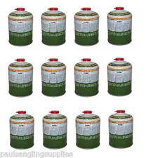 12 x 450g Camping / Fishing Gas Canisters - Cartridges - Refil Bottles Stove etc