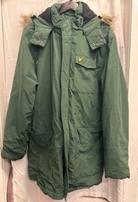 LYLE & SCOTT Men's Green Microfleece Lined Parka Jacket UK Size XL CG M10