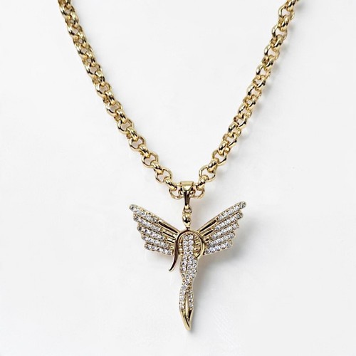Gold angel pendant - gold,