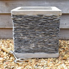 Plant Pot Stone Slate Finish