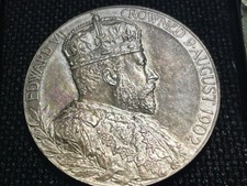 1902 Great Britain Edward VII Coronation  925 Silver Medal + FREE 1902 MEDAL 