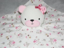 Kyle and Deena cream bear comforter soft toy teddy blankie pink floral