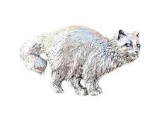 Birman Cat Finely Handcrafted in Solid Pewter In UK Lapel Pin Badge