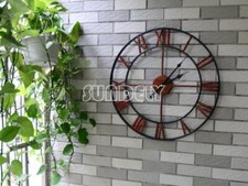 Large Wall Clock 47cm Wine red
