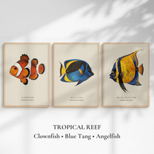 Tropical Reef Fish Prints Set
