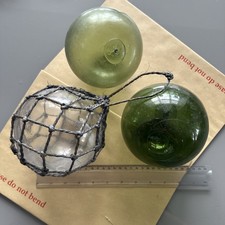 3x Vintage Glass Fishing