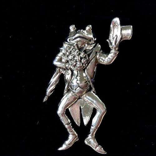 Sterling silver gentleman frog - sterling,