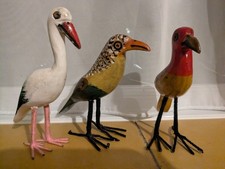 African Folk Art Wooden Birds