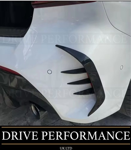 Gloss black rear side bumper - black,