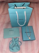 Tiffany & Co Mini Double Heart Blue Bracelet 18cm With Full Gift Packaging Box!