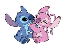 Angel  & Stitch Pre Cut various sizes Edible Cake Topper