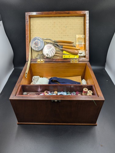 Mahogany antique sewing - antique, box