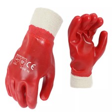 Red PVC Rubber Gloves Heavy