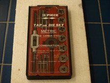 16 PIECE TAP & DIE SET METRIC - FINE CARBON STEEL - BOXED NEVER USED