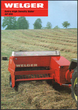 WELGER "AP 630" Extra High Density Pick-up Baler Brochure Leaflet