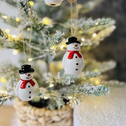 Set ceramic snowman - set, 3