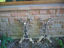Cast Iron Table Base ends legs matching pair antique Victorian