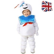 Kids Ghostbusters Stay Puft Costume Marshmallow Man Baby Toddler Halloween Suit