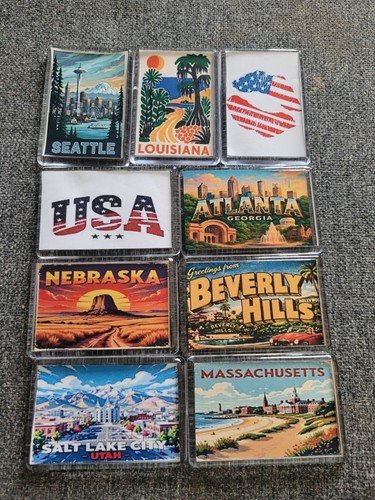 American fridge magnets set - american, 8