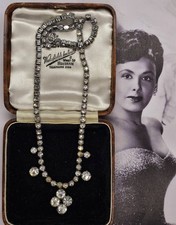 VINTAGE NECKLACE  PASTE DIAMANTE RHINESTONE COCKTAIL COSTUME JEWELLERY 2