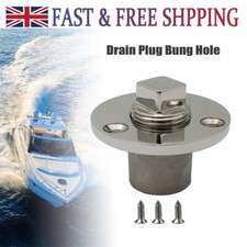 Stainless Steel 316 Dinghy Transom Boat Drain Plug Bung Hole Drainage Marine UK