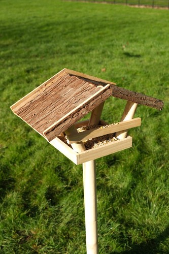 Wooden birdfeeder freestanding - wooden,