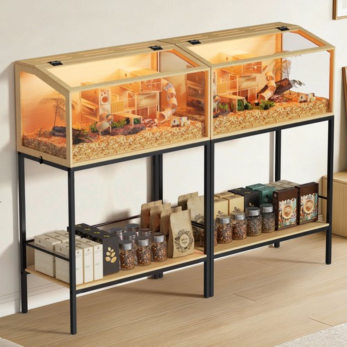 Wooden hamster cage - cage, tempered