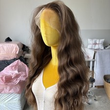 Heat Resistant Synthetic Hair Long Wavy Mixed Brown Soft Frontal Lace Wig