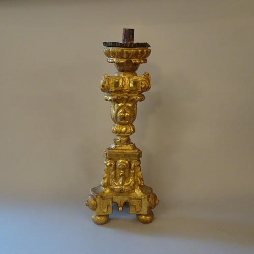 Gilded wooden candelabra - candelabra, 18th