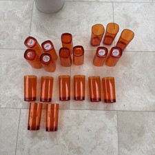 M&S Acrylic Plastic Hi Ball Tumblers Orange X20 600ml Halloween party bbq picnic