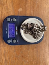 Sterling Silver - Scottish Bagpipe Player & Chain - Weight 38g - Possible Scrap?