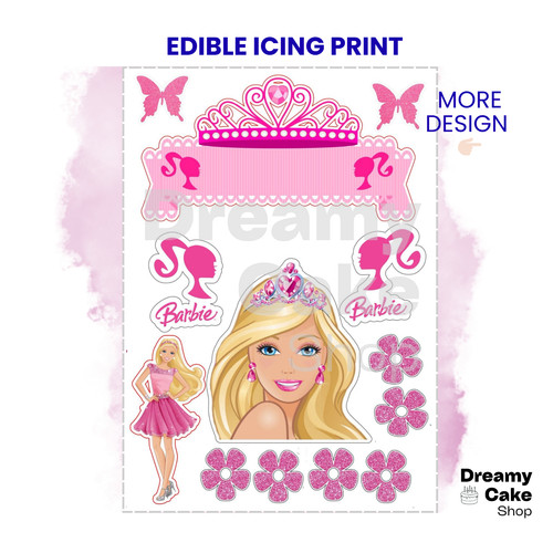 Pink dolla4 edible cake topper - dolla4,