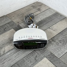 Roberts Clock Radio Alarm Auto Set CR9971 Chrono White Green LED Bedside VGC