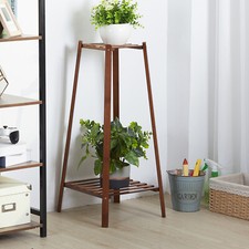 Glossy Bamboo Plant Stand Pot
