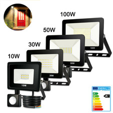 LED Floodlight With PIR Motion Sensor Outdoor Garden Security Lights Waterproof