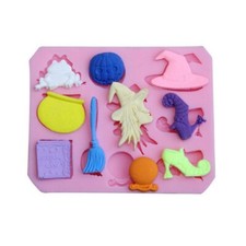 Witch Broomstick Mould Halloween Cauldron Toad Shoes Cake Decorate Fondant Icing