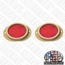 Military Truck & Trailer Tan & Red Reflector Pair fits ALL HUMVEE M998 M101 etc